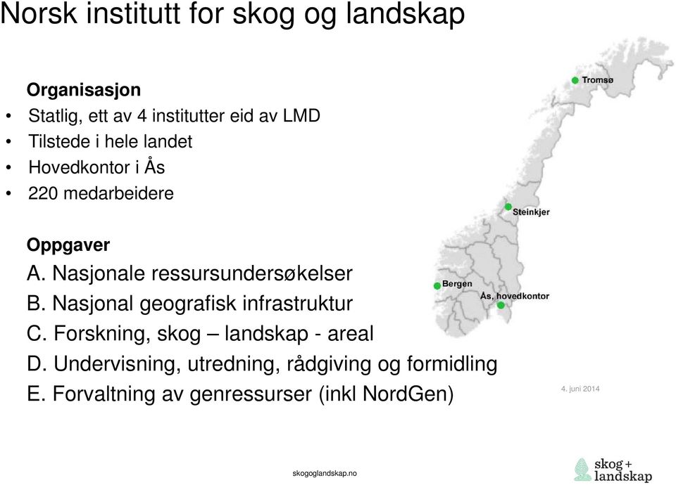 Nasjonale ressursundersøkelser B. Nasjonal geografisk infrastruktur C.