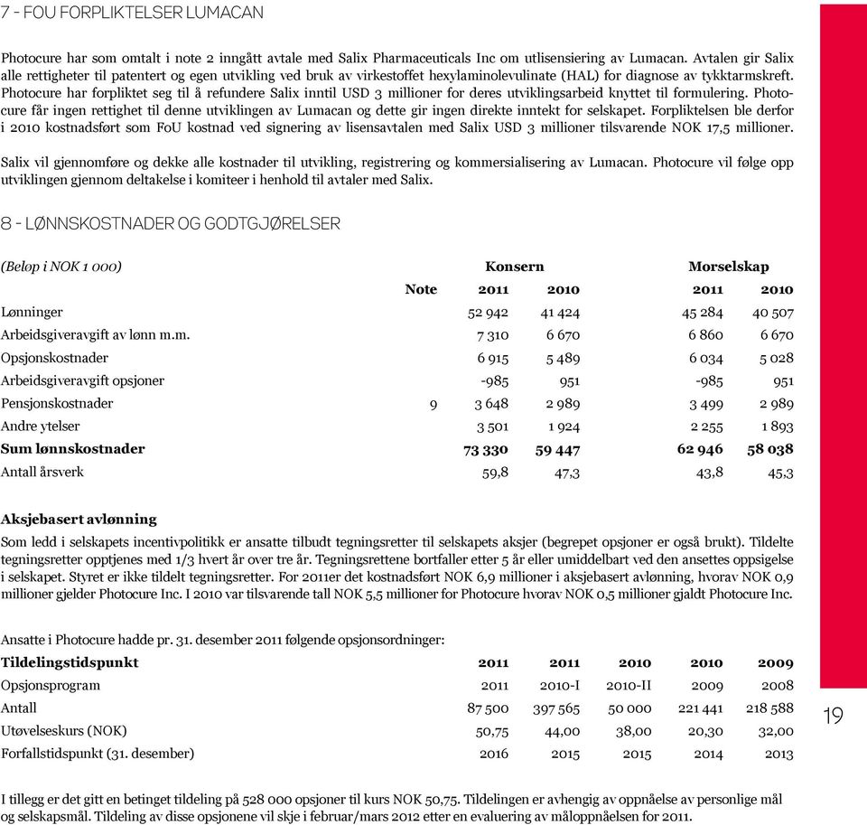 Photocure har forpliktet seg til å refundere Salix inntil USD 3 millioner for deres utviklingsarbeid knyttet til formulering.