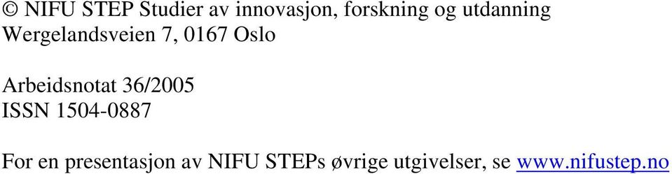 Arbeidsnotat 36/25 ISSN 154-887 For en