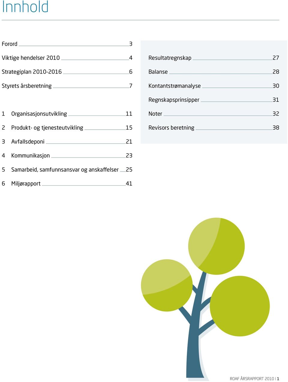 Organisasjonsutvikling 11 2 Produkt- og tjenesteutvikling 15 Noter 32 Revisors beretning 38 3