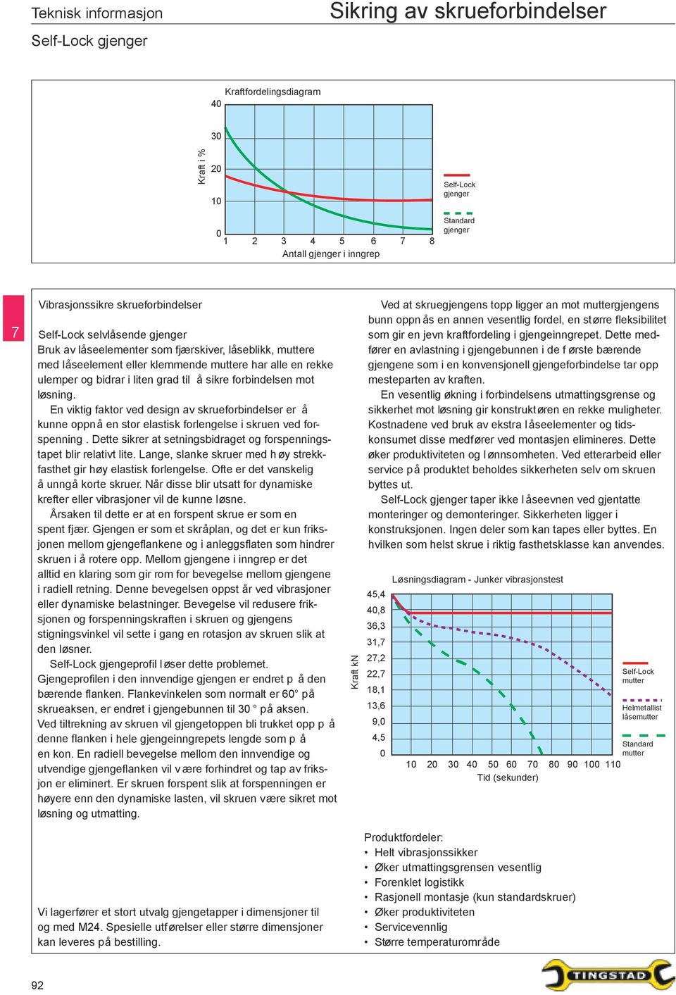 liten grad til å sikre forbindelsen mot løsning. En viktig faktor ved design av skrueforbindelser er å kunne oppnå en stor elastisk forlengelse i skruen ved forspenning.