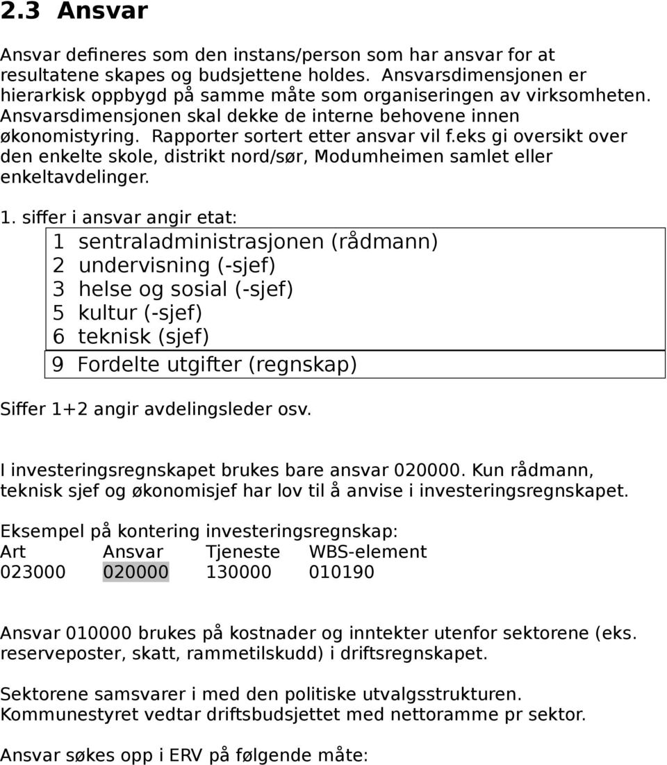 eks gi oversikt over den enkelte skole, distrikt nord/sør, Modumheimen samlet eller enkeltavdelinger. 1.