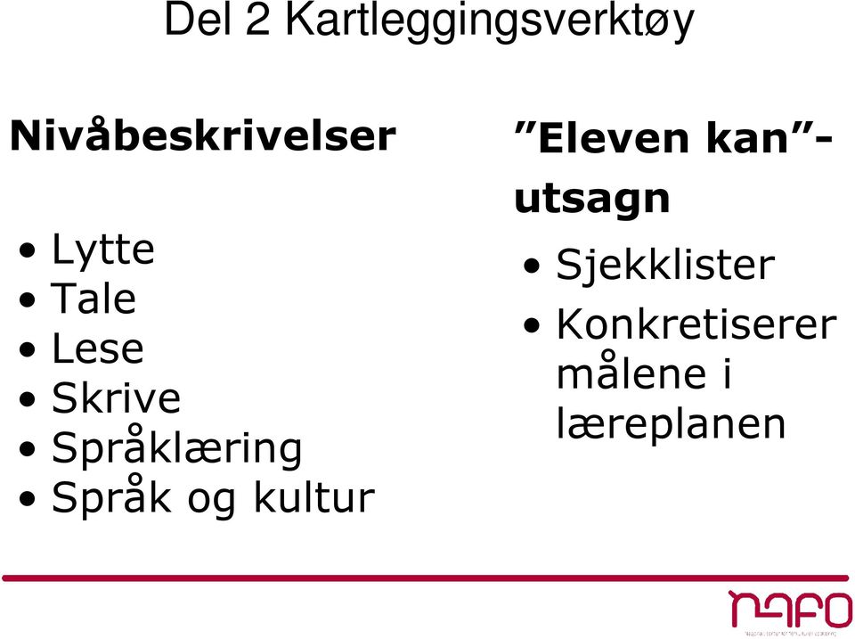 Språklæring Språk og kultur Eleven kan