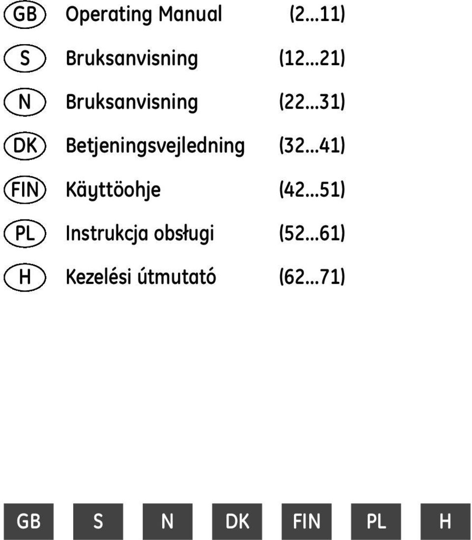 ..31) Betjeningsvejledning (32...41) Käyttöohje (42.