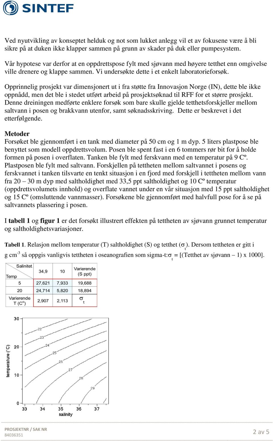 Opprinnelig prosjek var dimensjoner u i fra søe fra Innovasjon Norge (IN), dee ble ikke oppnådd, men de ble i sede ufør arbeid på prosjeksøknad il RFF for e sørre prosjek.