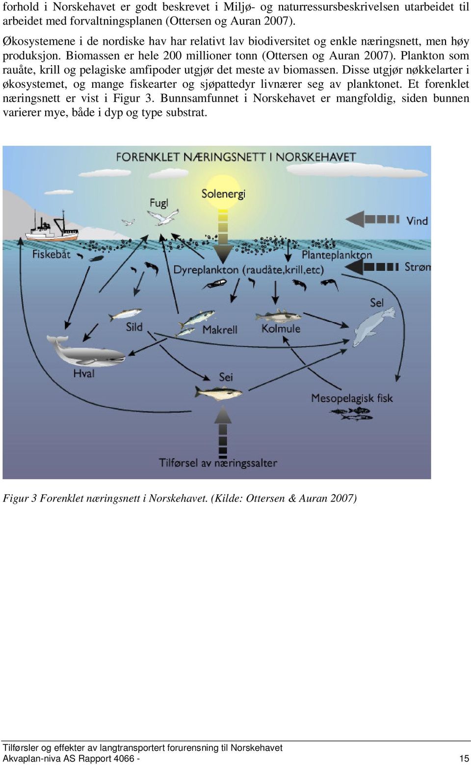 Plankton som rauåte, krill og pelagiske amfipoder utgjør det meste av biomassen. Disse utgjør nøkkelarter i økosystemet, og mange fiskearter og sjøpattedyr livnærer seg av planktonet.