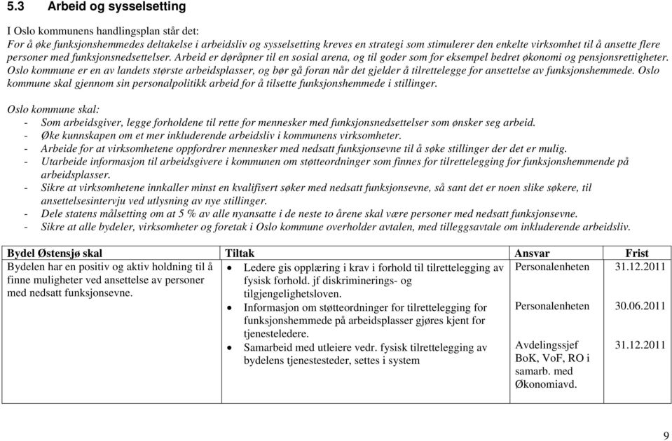 Oslo kommune er en av landets største arbeidsplasser, og bør gå foran når det gjelder å tilrettelegge for ansettelse av funksjonshemmede.