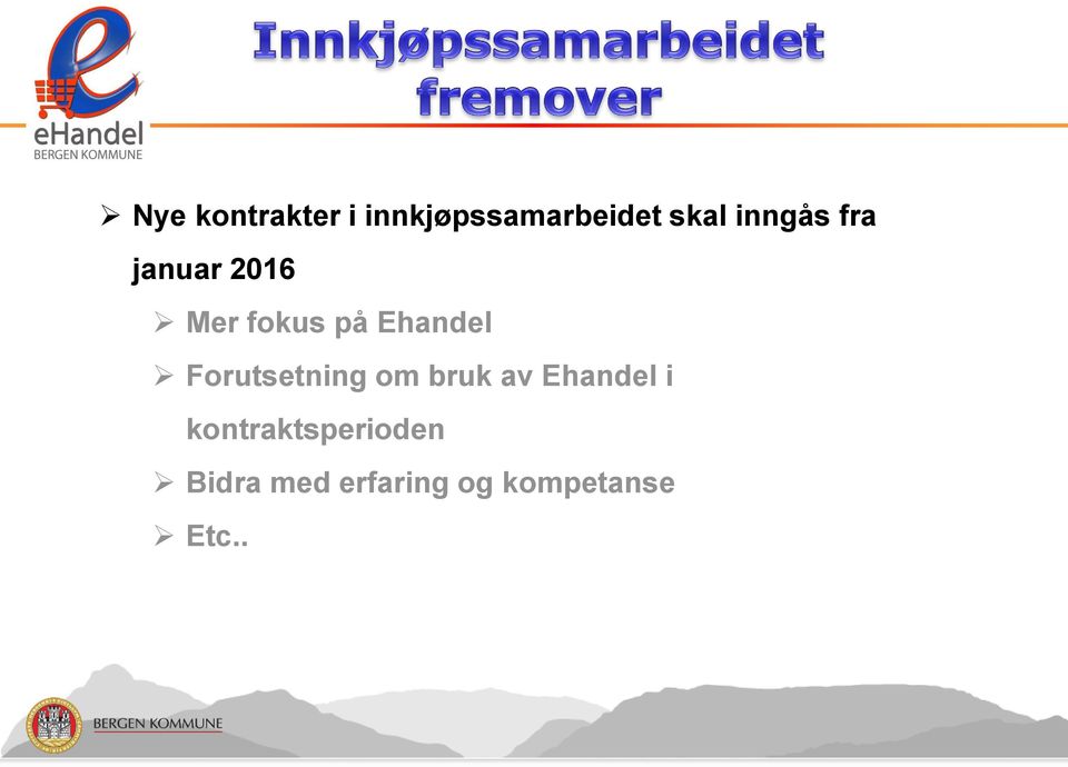 Forutsetning om bruk av Ehandel i