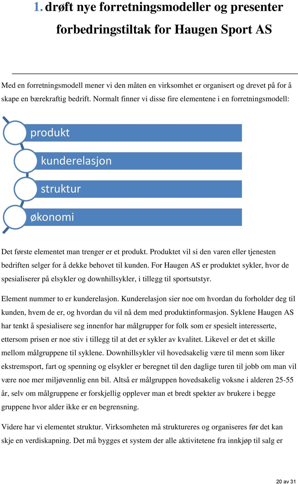 Produktet vil si den varen eller tjenesten bedriften selger for å dekke behovet til kunden.