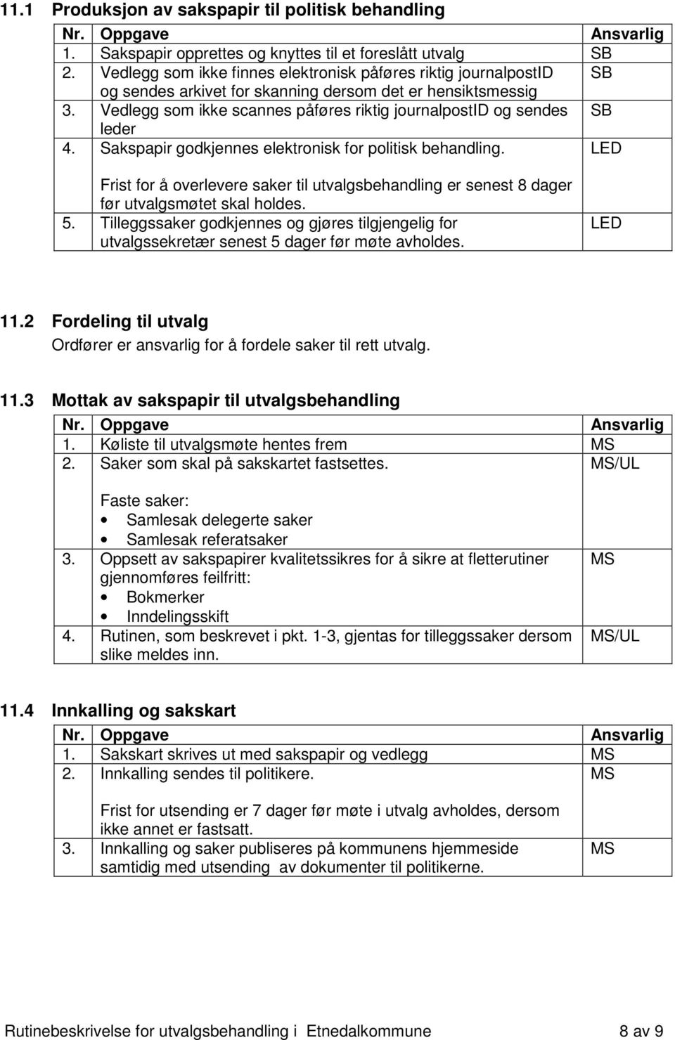 Vedlegg som ikke scannes påføres riktig journalpostid og sendes SB leder 4. Sakspapir godkjennes elektronisk for politisk behandling.