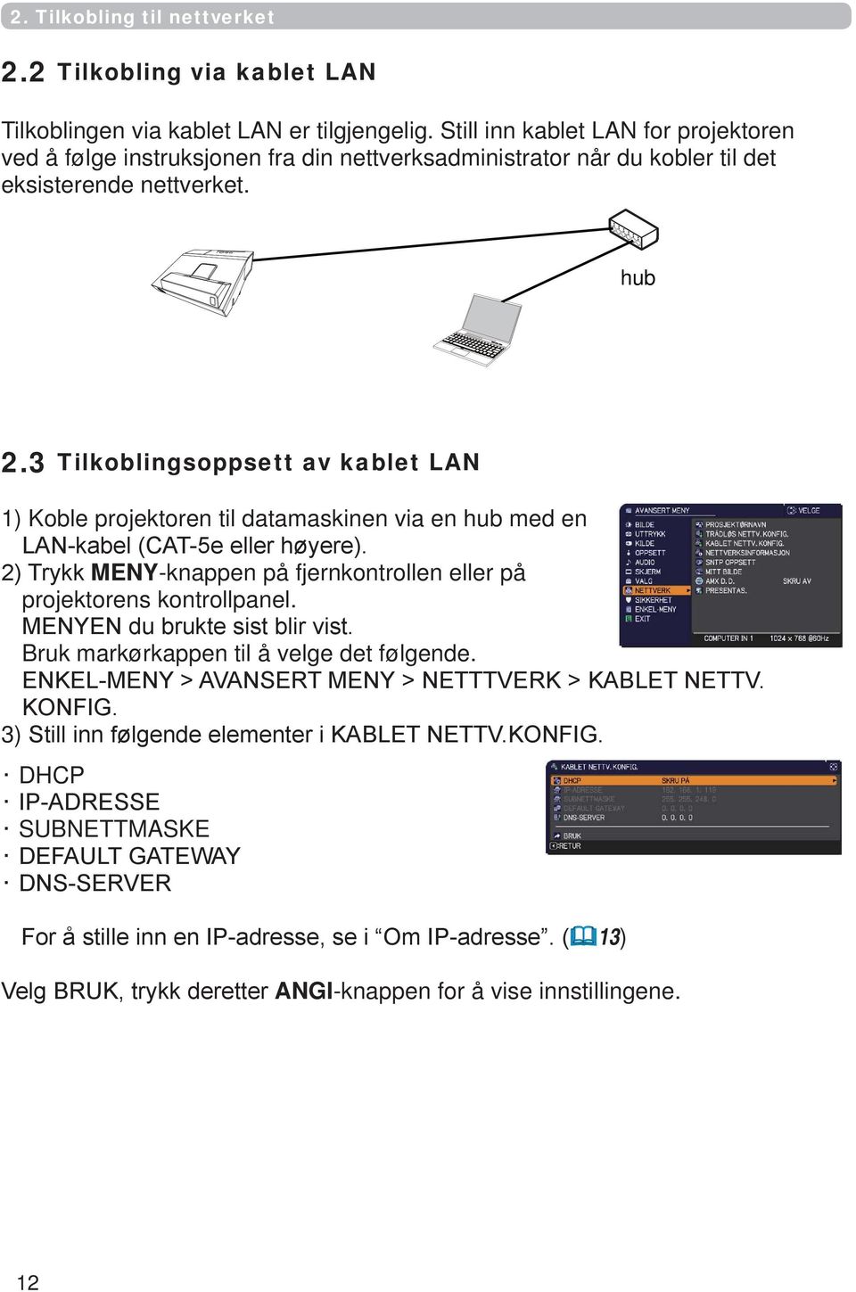 nettverket. hub 2.