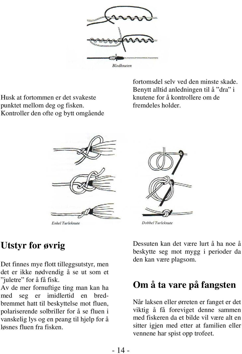 Utstyr for øvrig Det finnes mye flott tilleggsutstyr, men det er ikke nødvendig å se ut som et juletre for å få fisk.