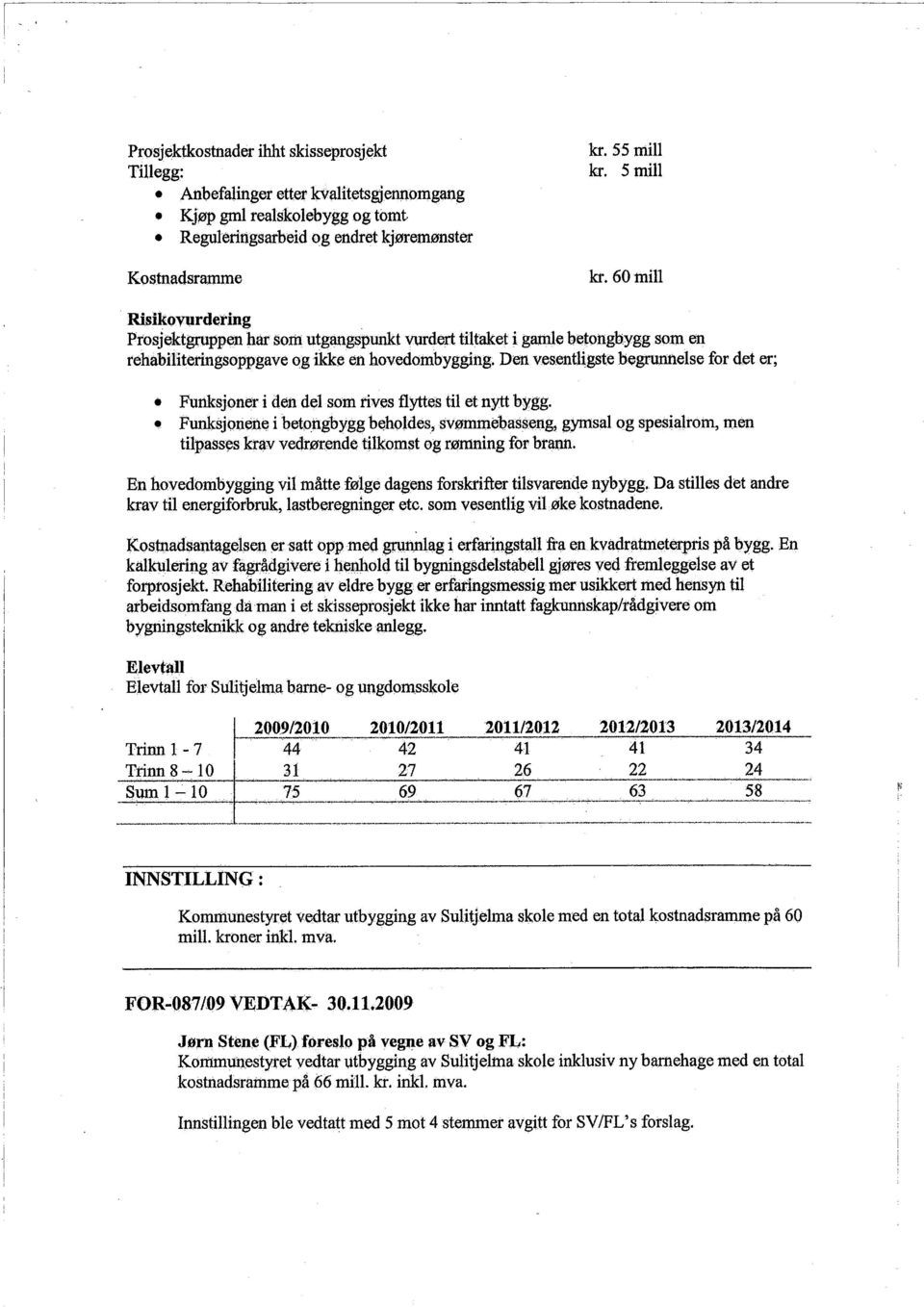 Funksjoner i den del som rives flytes ti et nytt bygg.. Funsjonene i betongbygg beholdes,svømmebasseng, gymsal og spesialrom, men tilpasses krav vedrørende tilkomst og rømning for hrann.