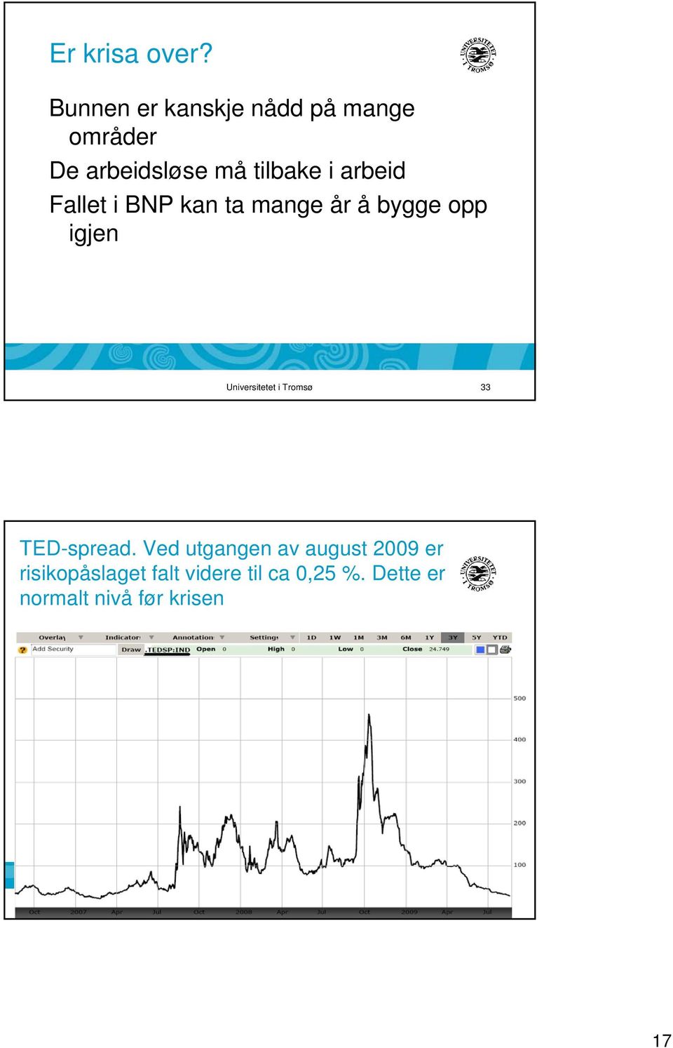 Fallet i BNP kan ta mange år å bygge opp igjen Universitetet i Tromsø 33