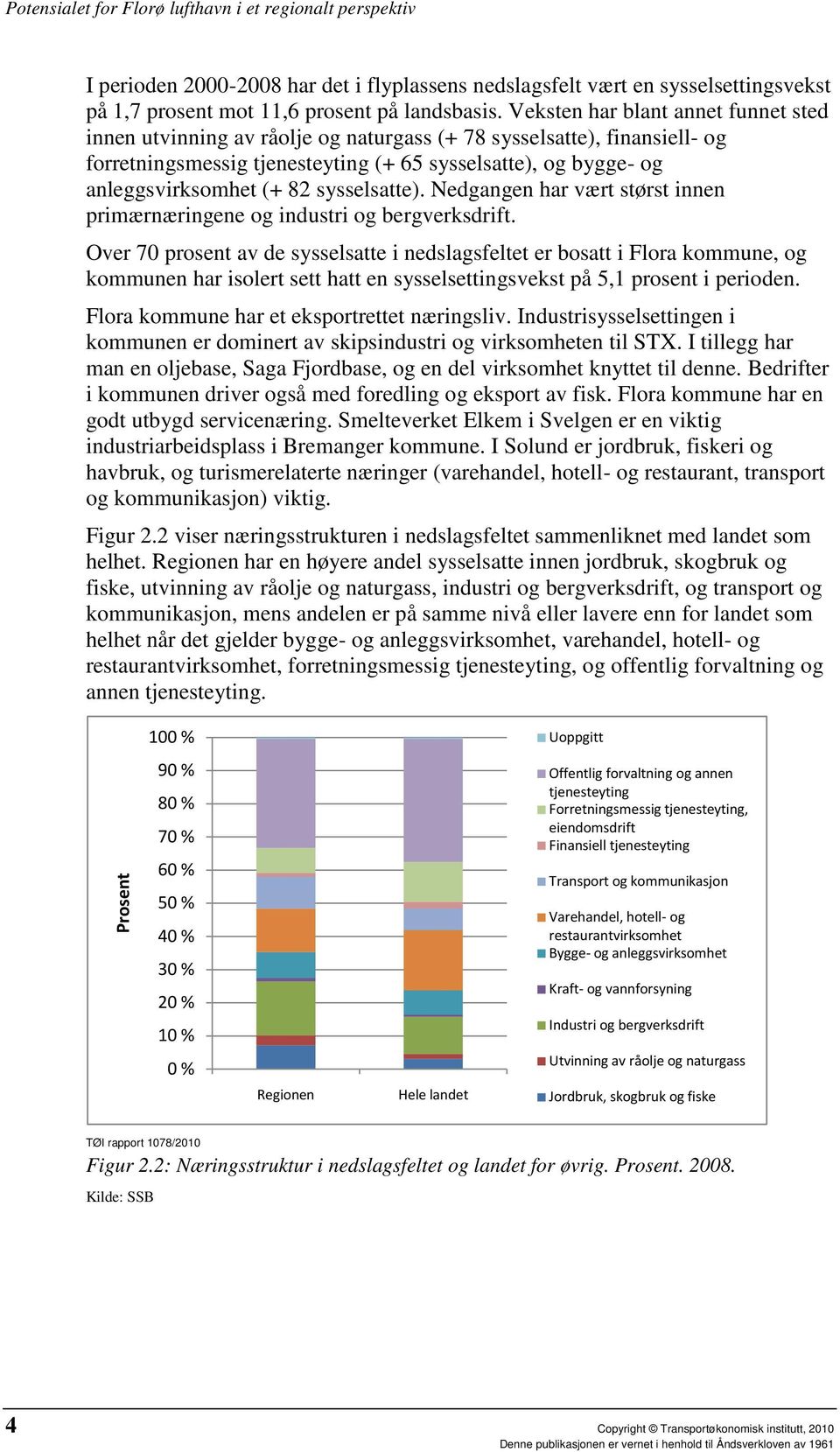 sysselsatte). Nedgangen har vært størst innen primærnæringene og industri og bergverksdrift.