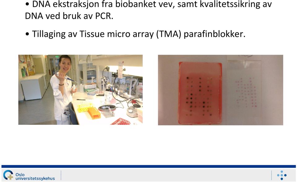 kvalitetssikring av DNA ved bruk