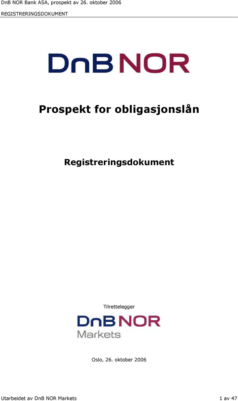 obligasjonslån Registreringsdokument