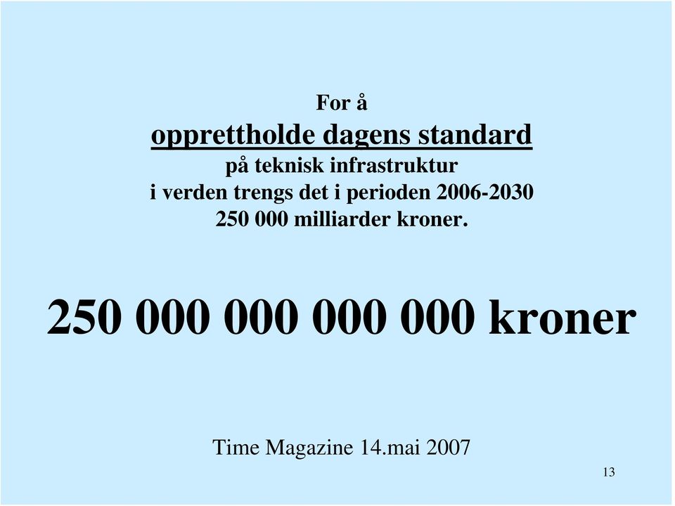 2006-2030 250 000 milliarder kroner.