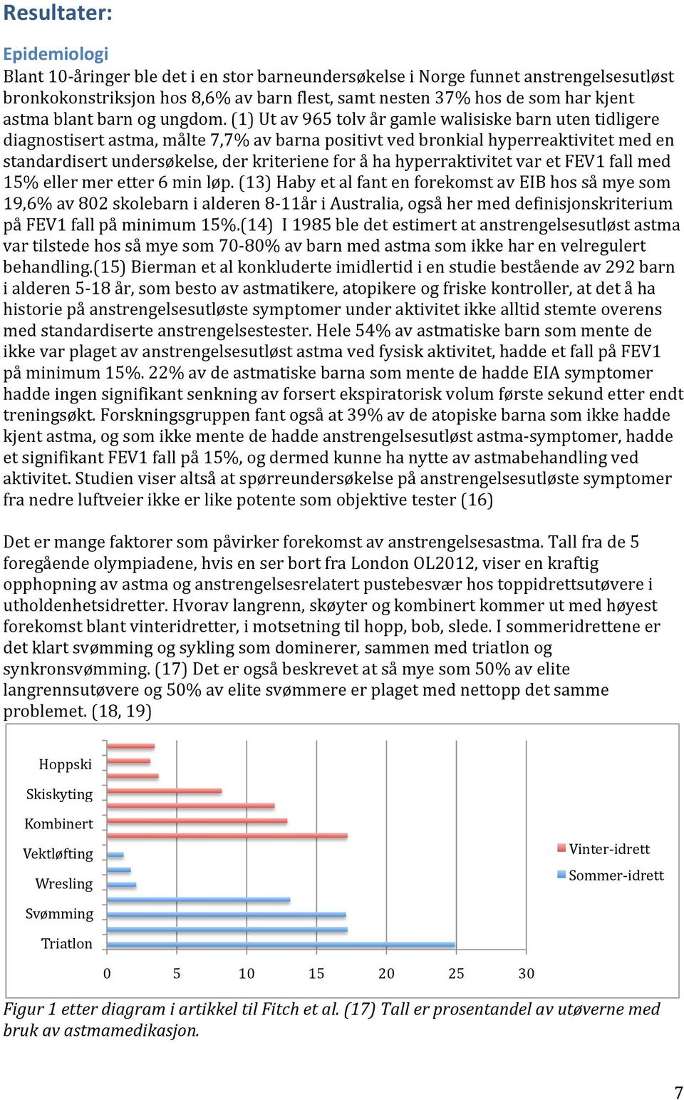 (1) Ut av 965 tolv år gamle walisiske barn uten tidligere diagnostisert astma, målte 7,7% av barna positivt ved bronkial hyperreaktivitet med en standardisert undersøkelse, der kriteriene for å ha