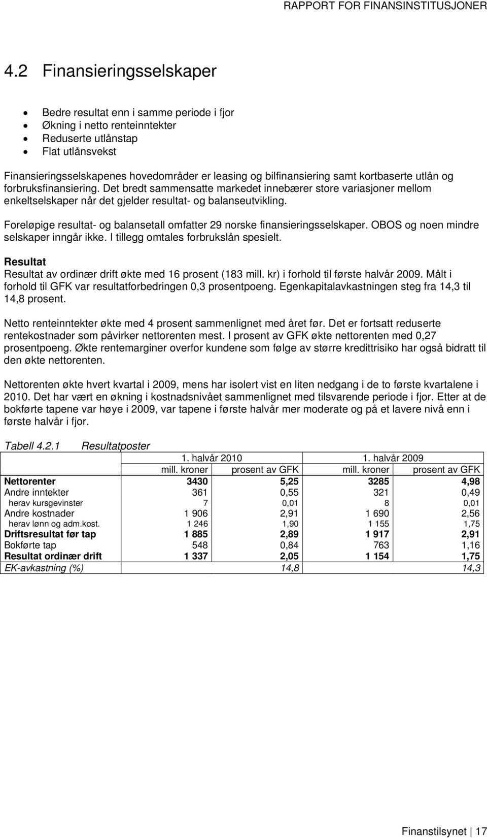 Foreløpige resultat- og balansetall omfatter 29 norske finansieringsselskaper. OBOS og noen mindre selskaper inngår ikke. I tillegg omtales forbrukslån spesielt.