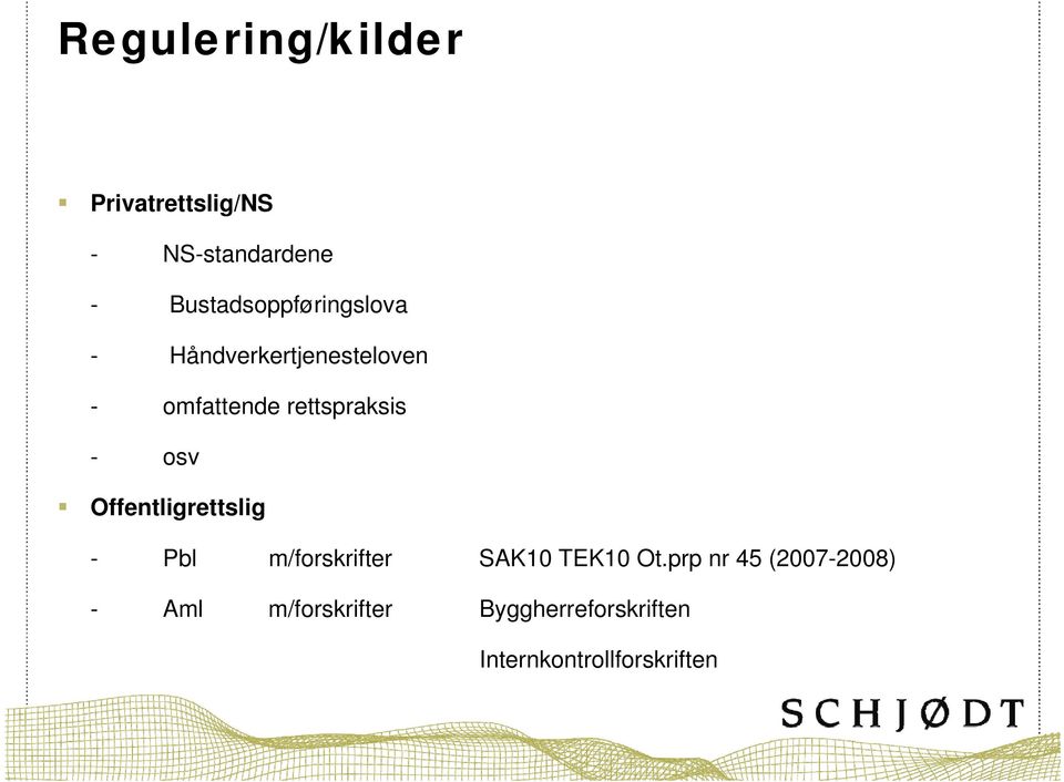 rettspraksis - osv Offentligrettslig - Pbl m/forskrifter SAK10 TEK10