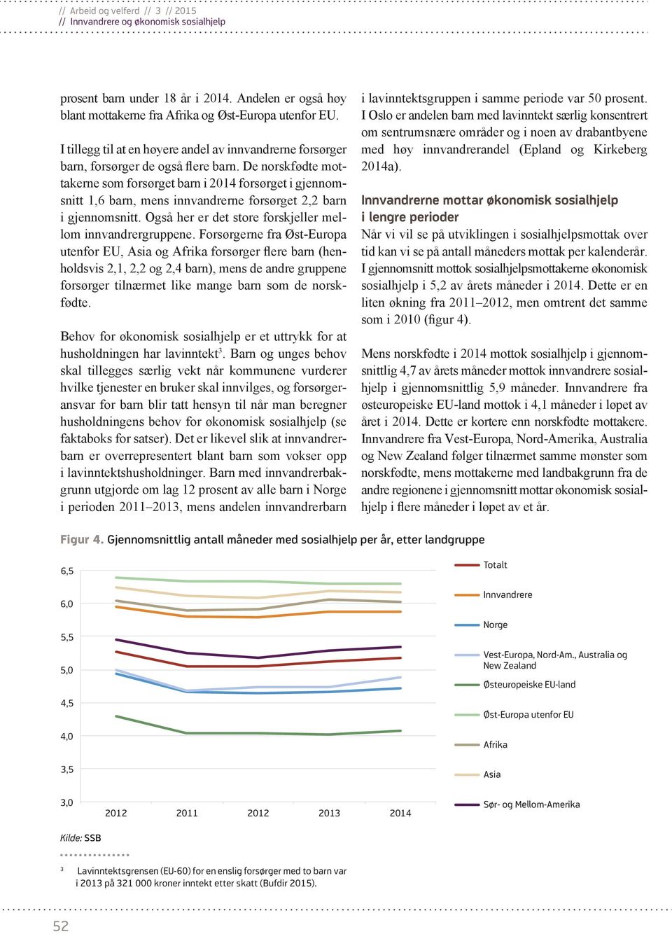 Forsørgerne fra Øst-Europa utenfor EU, Asia og Afrika forsørger flere barn (henholdsvis 2,1, 2,2 og 2,4 barn), mens de andre gruppene forsørger tilnærmet like mange barn som de norskfødte.