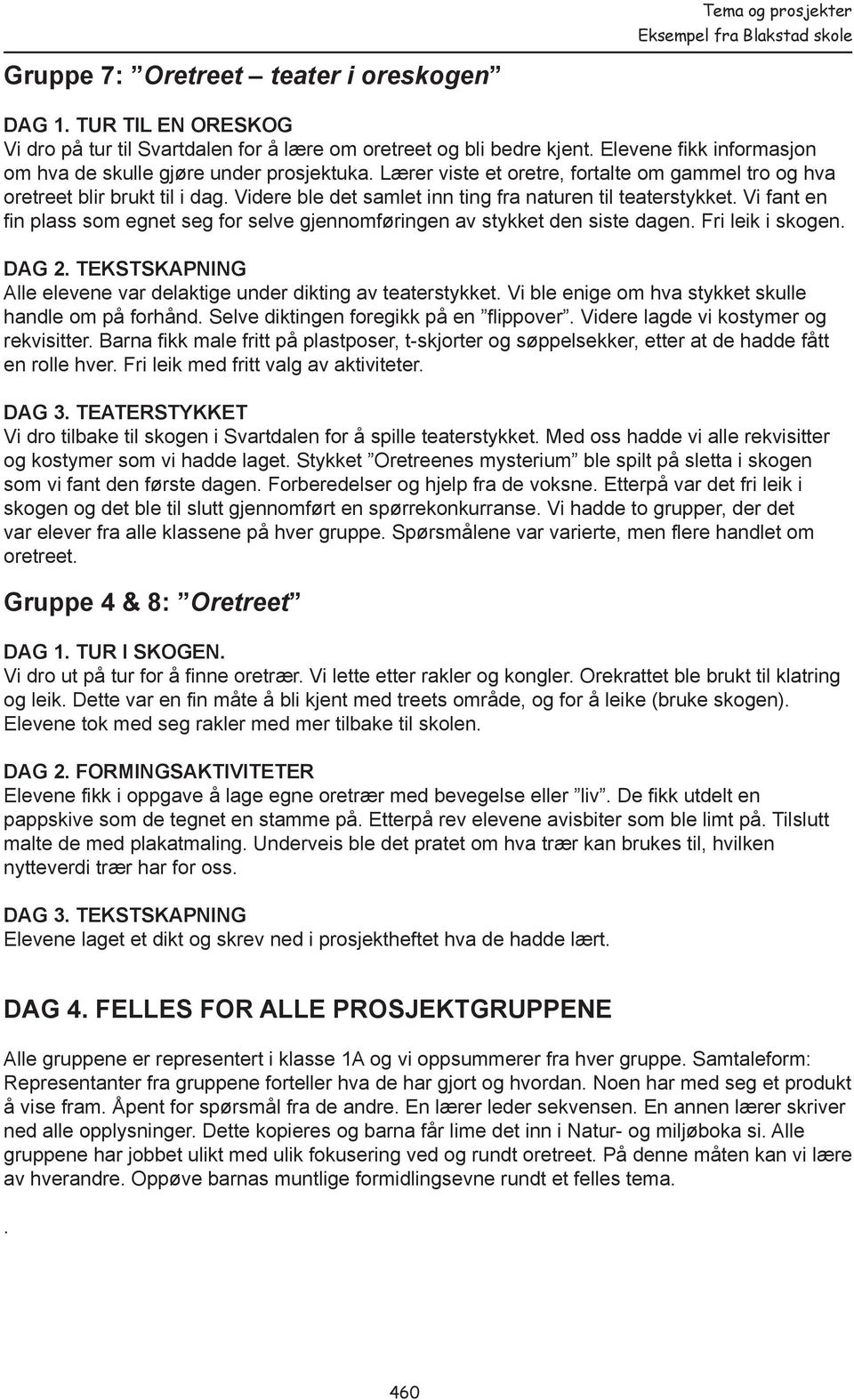 Videre ble det samlet inn ting fra naturen til teaterstykket. Vi fant en fin plass som egnet seg for selve gjennomføringen av stykket den siste dagen. Fri leik i skogen. DAG 2.