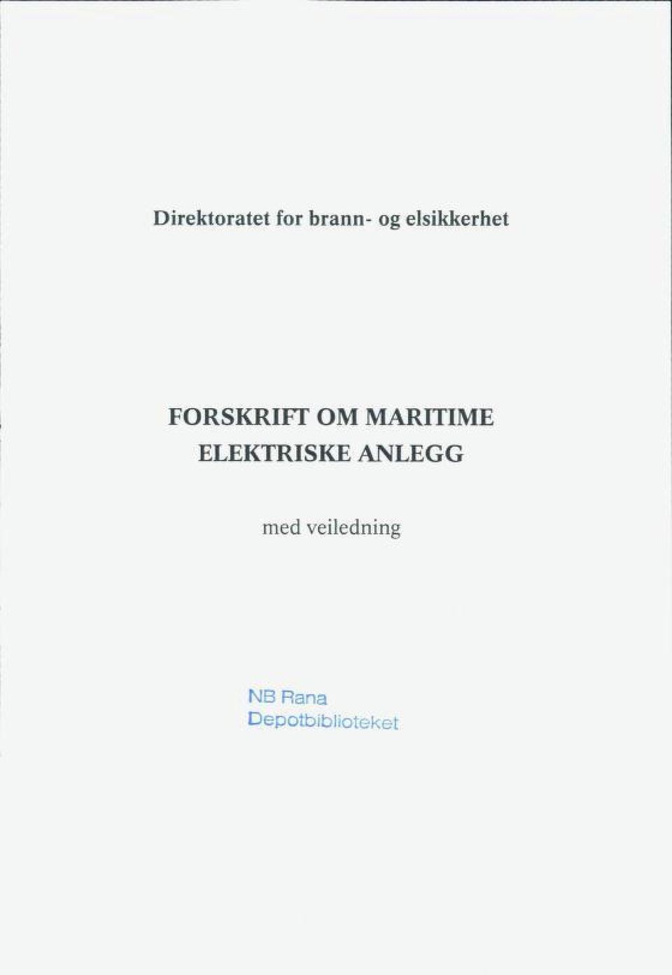 MARITIME ELEKTRISKE ANLEGG