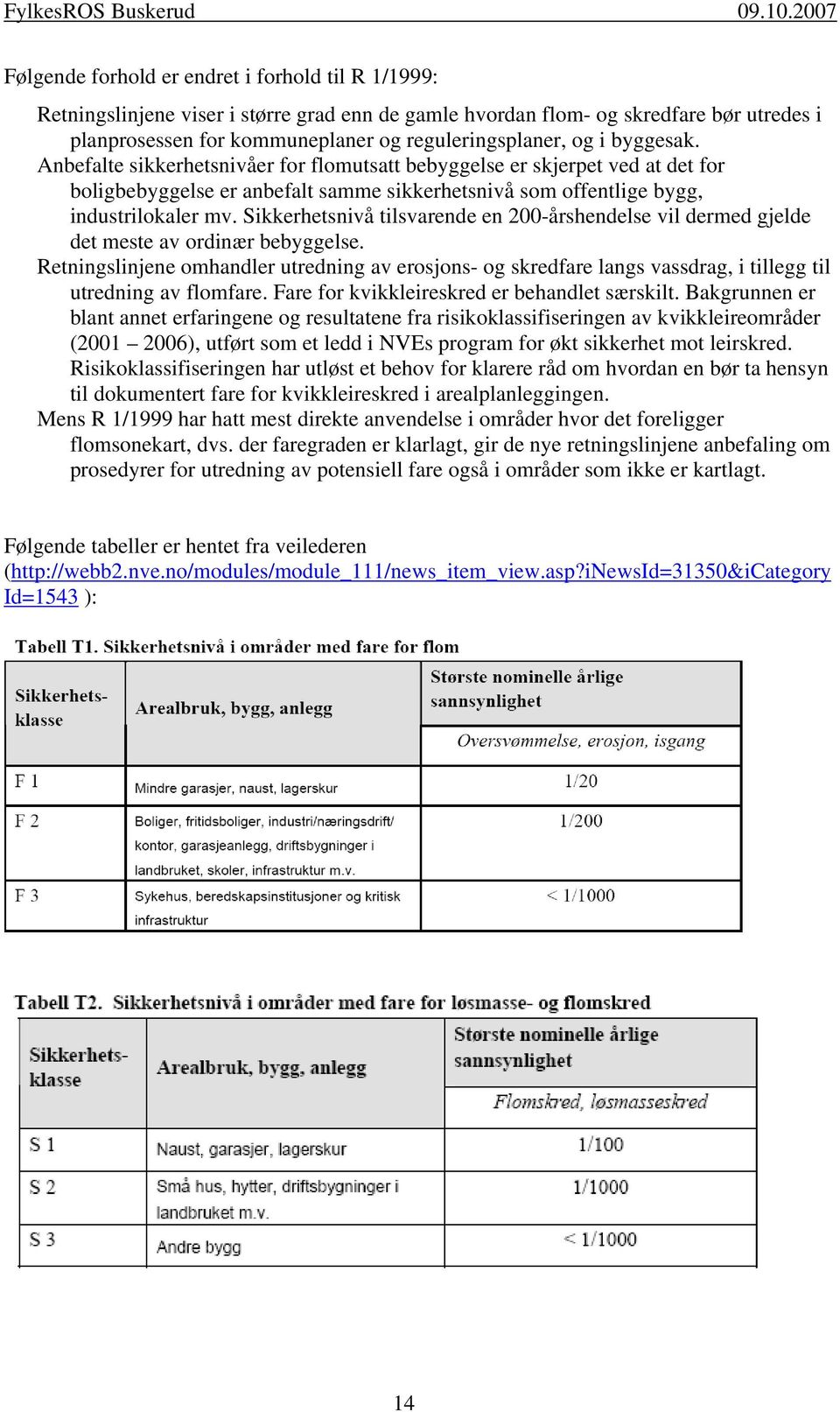 Sikkerhetsnivå tilsvarende en 200-årshendelse vil dermed gjelde det meste av ordinær bebyggelse.