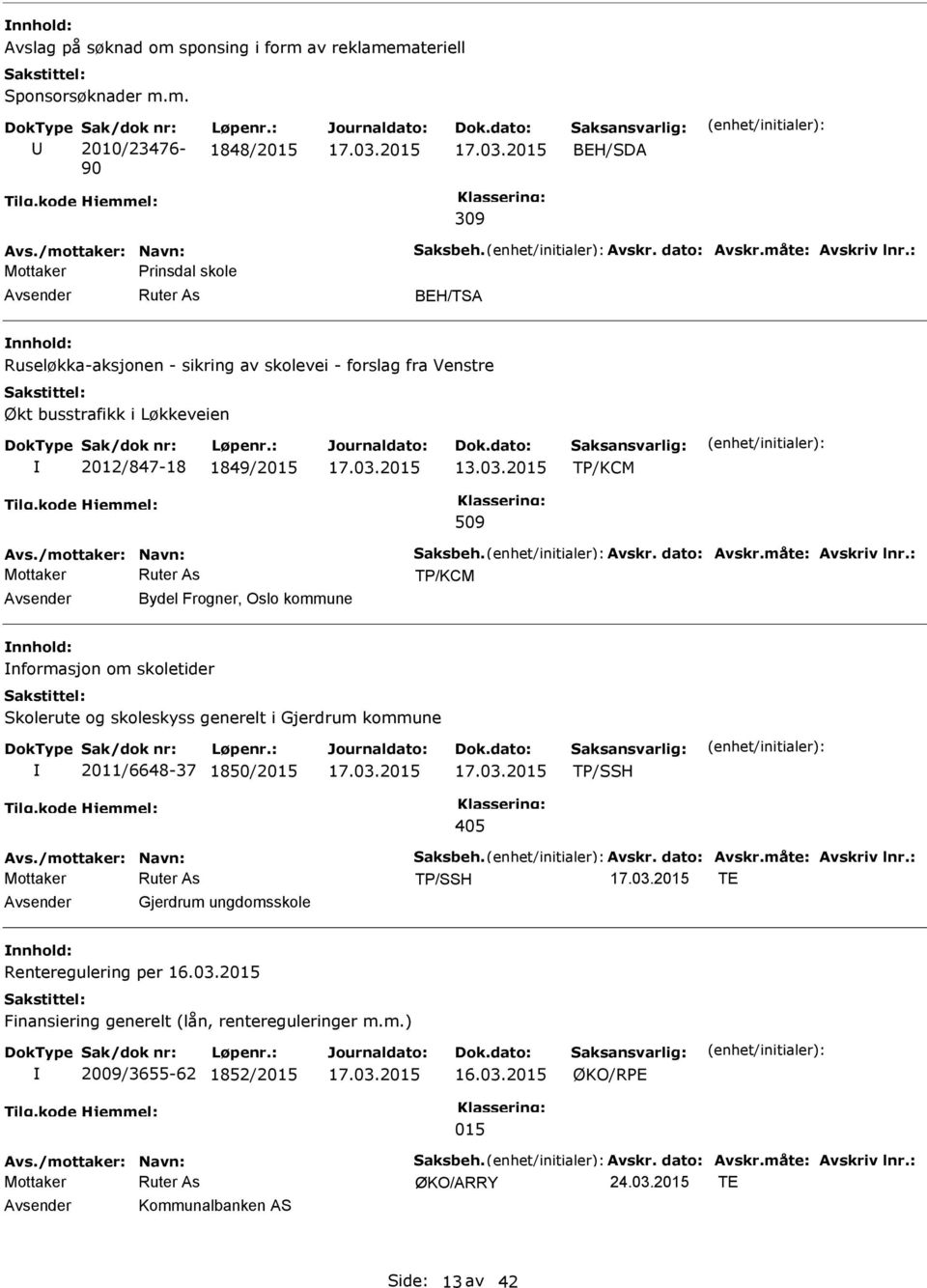 dato: Avskr.måte: Avskriv lnr.: TP/KCM Bydel Frogner, Oslo kommune nformasjon om skoletider Skolerute og skoleskyss generelt i Gjerdrum kommune 2011/6648-37 1850/2015 TP/SSH 405 Avs.