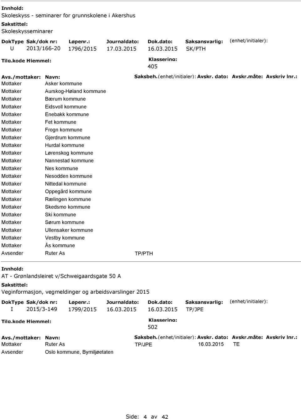 kommune Nesodden kommune Nittedal kommune Oppegård kommune Rælingen kommune Skedsmo kommune Ski kommune Sørum kommune llensaker kommune Vestby kommune Ås kommune TP/PTH AT - Grønlandsleiret