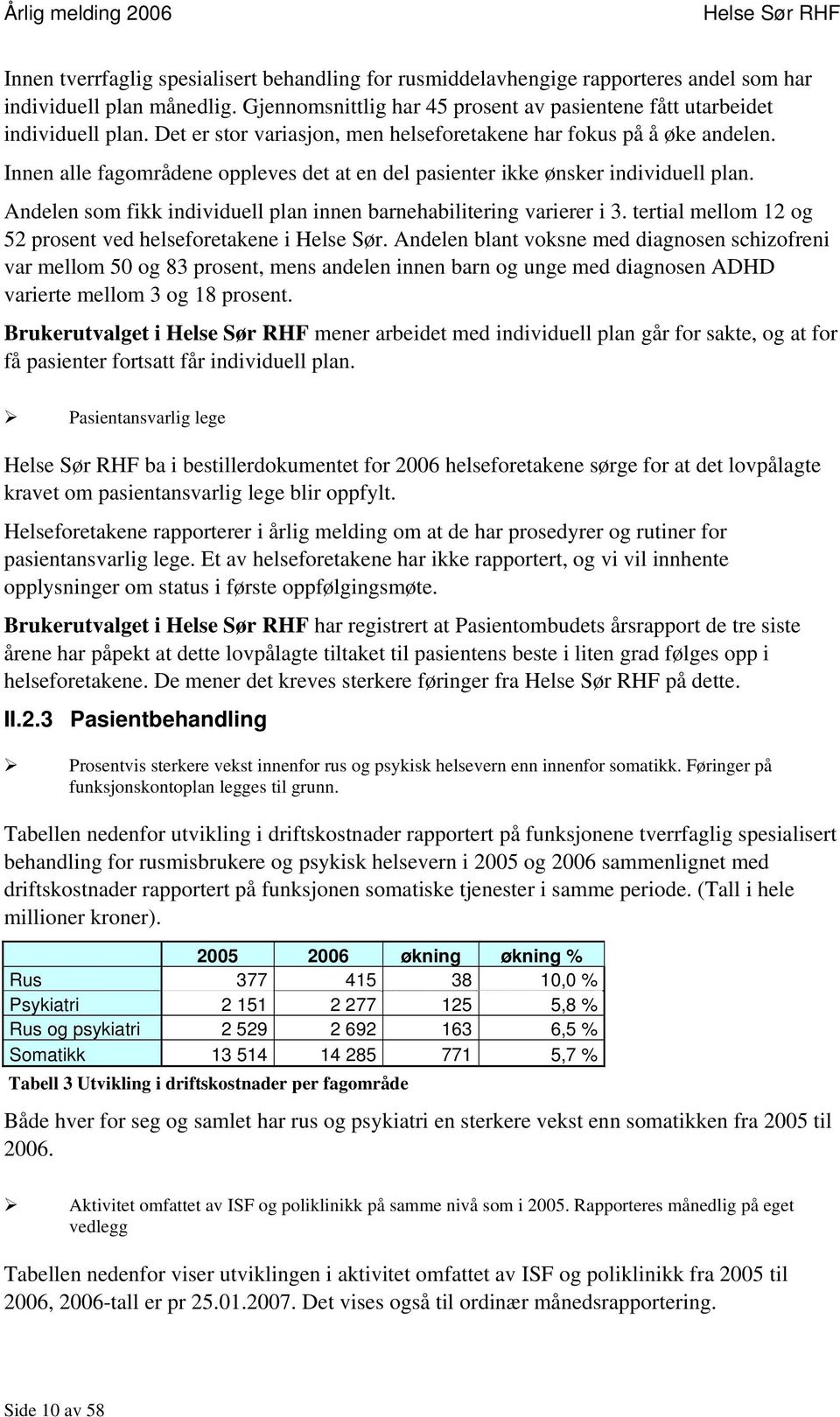 Andelen som fikk individuell plan innen barnehabilitering varierer i 3. tertial mellom 12 og 52 prosent ved helseforetakene i Helse Sør.