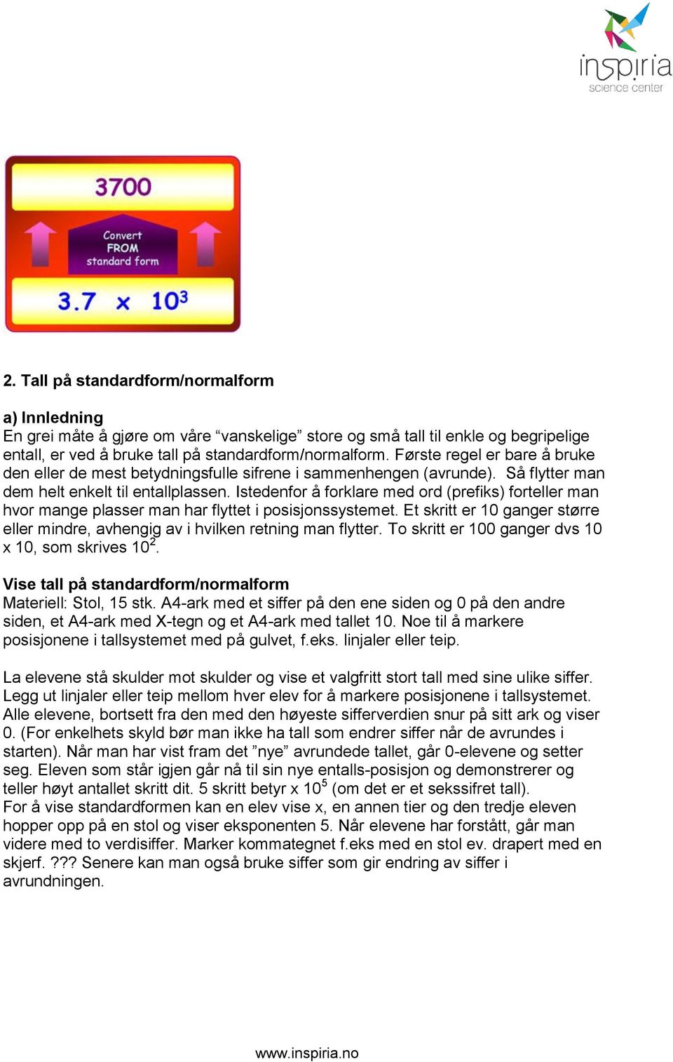 Istedenfor å forklare med ord (prefiks) forteller man hvor mange plasser man har flyttet i posisjonssystemet. Et skritt er 10 ganger større eller mindre, avhengig av i hvilken retning man flytter.