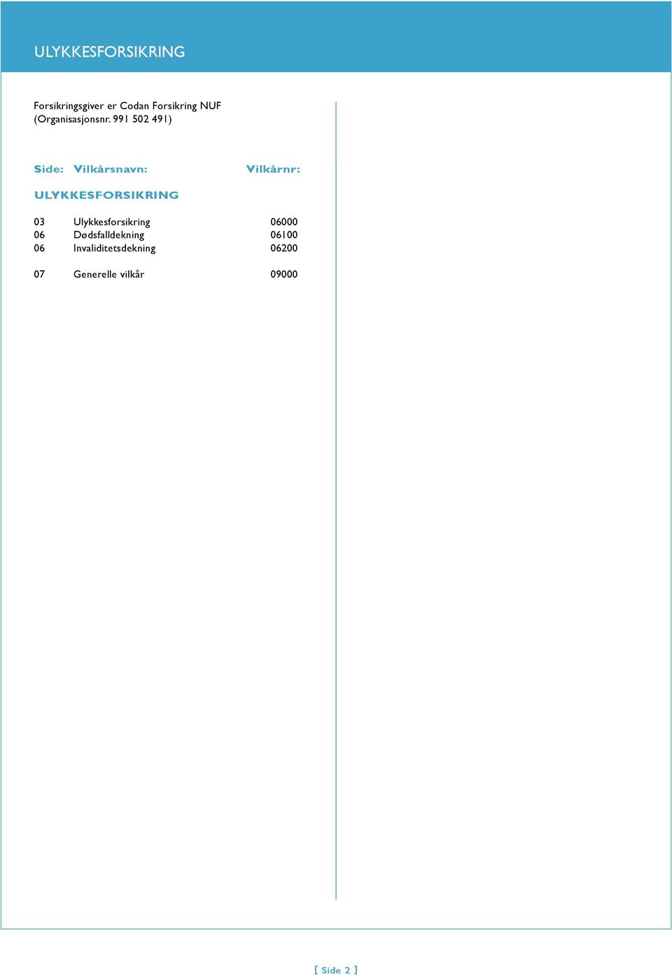 ULYKKESFORSIKRING 03 Ulykkesforsikring 06000 06