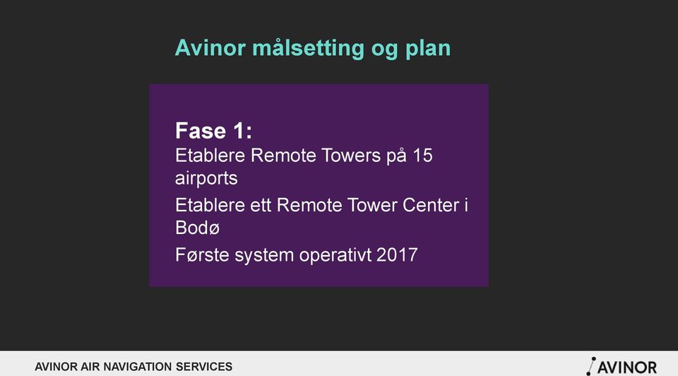 airports Etablere ett Remote Tower