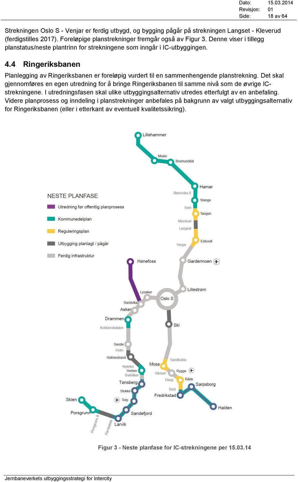 4 Ringeriksbanen Planlegging av Ringeriksbanen er foreløpig vurdert til en sammenhengende planstrekning.
