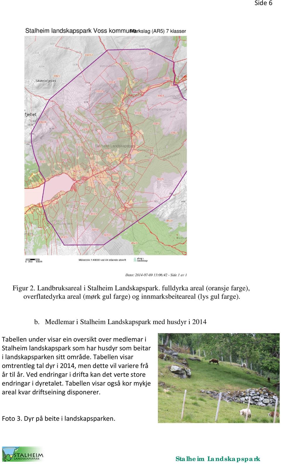 Medlemar i med husdyr i 2014 Tabellen under visar ein oversikt over medlemar i Stalheim landskapspark som har husdyr som beitar i