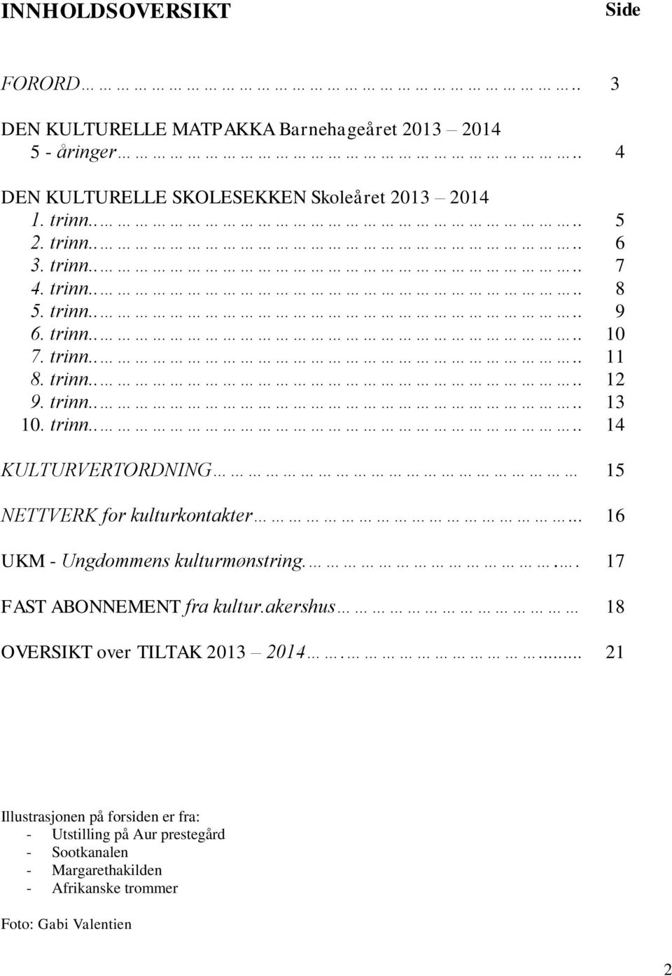 .. UKM - Ungdommens kulturmønstring... FAST ABONNEMENT fra kultur.akershus OVERSIKT over TILTAK 2013 2014.