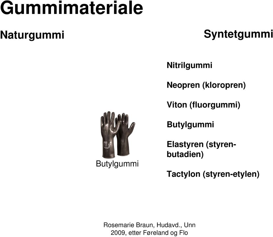 (fluorgummi) Butylgummi Butylgummi