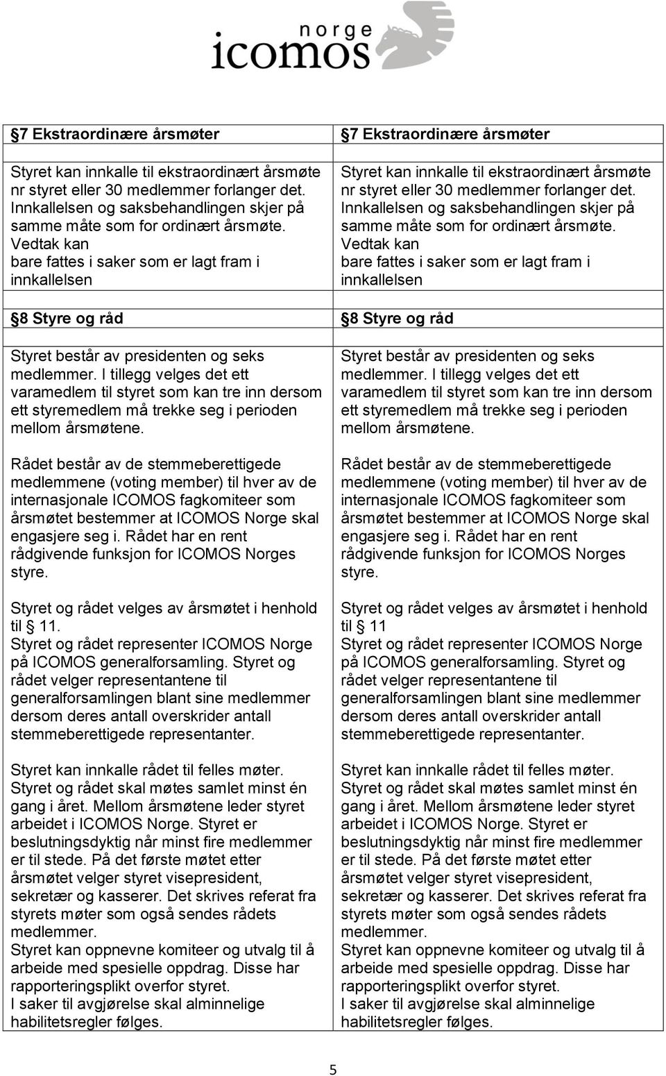 Vedtak kan bare fattes i saker som er lagt fram i innkallelsen Styret kan innkalle til ekstraordinært årsmøte nr styret eller 30 medlemmer forlanger det.