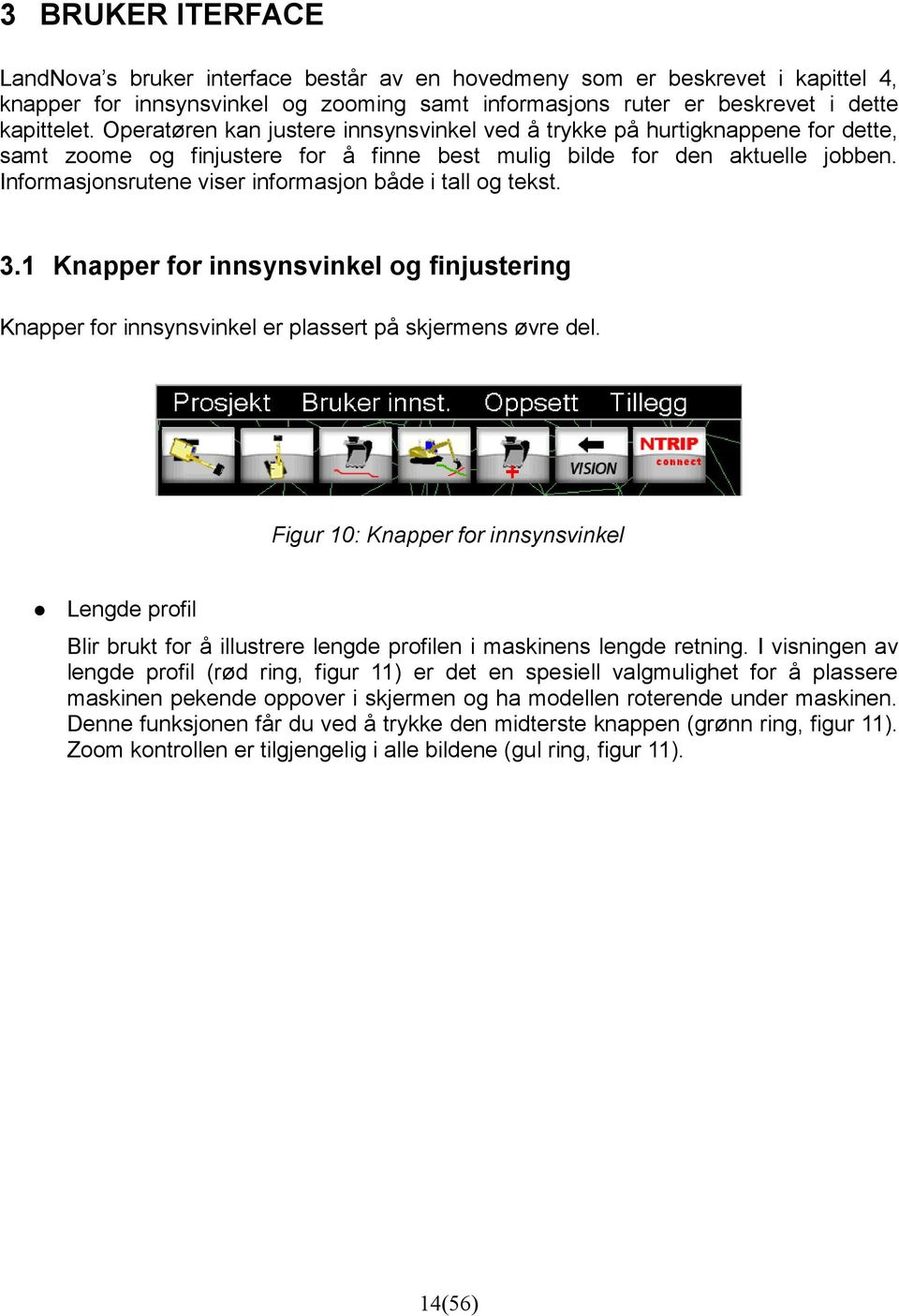 Informasjonsrutene viser informasjon både i tall og tekst. 3.1 Knapper for innsynsvinkel og finjustering Knapper for innsynsvinkel er plassert på skjermens øvre del.