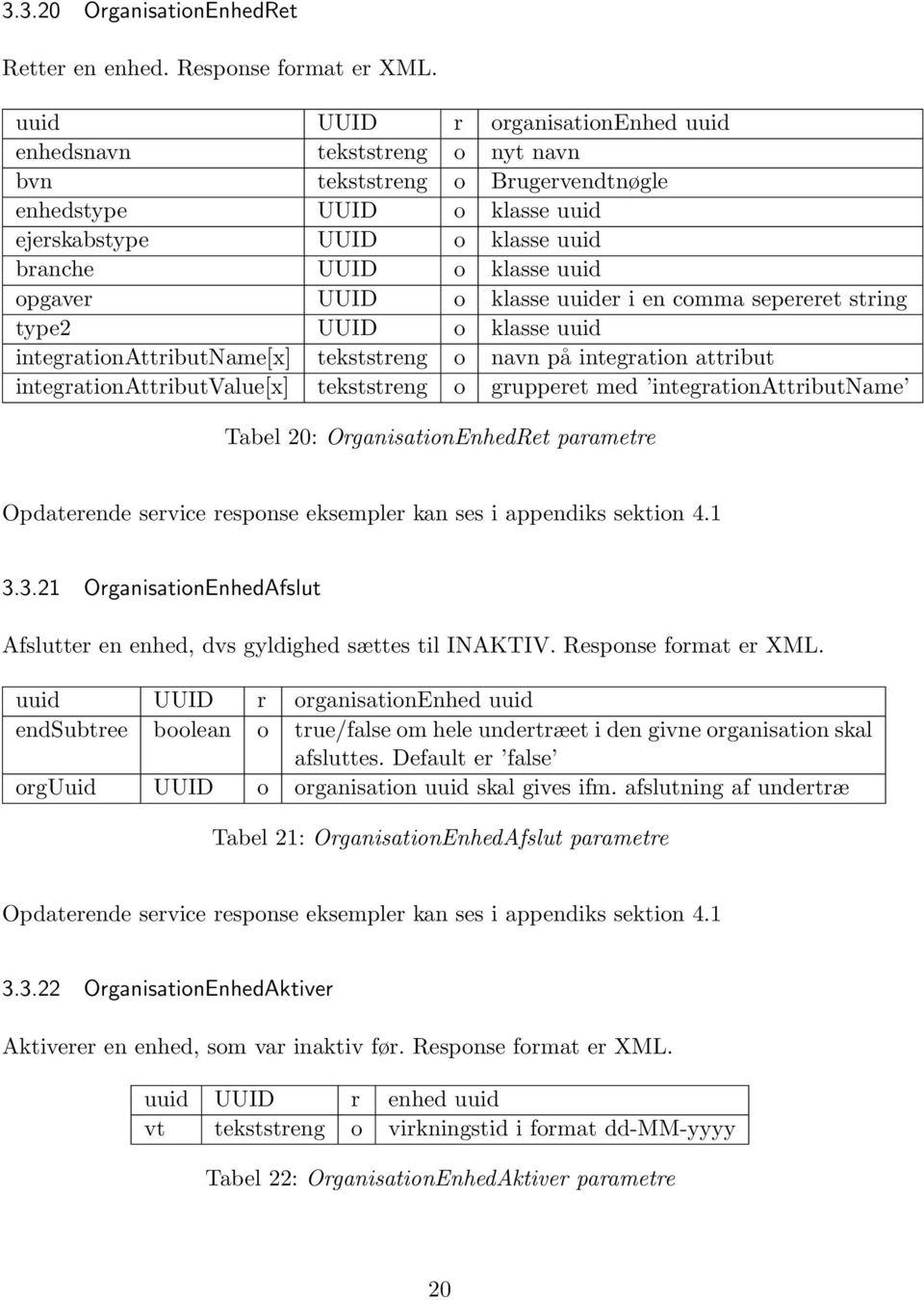 opgaver UUID o klasse uuider i en comma sepereret string type2 UUID o klasse uuid integrationattributname[x] tekststreng o navn på integration attribut integrationattributvalue[x] tekststreng o