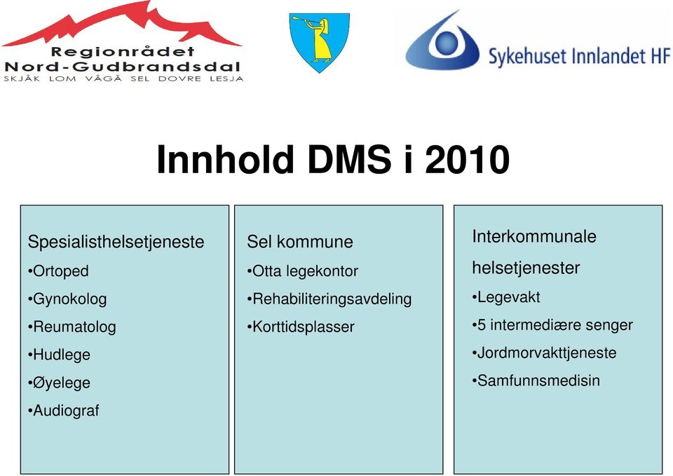 Rehabiliteringsavdeling Korttidsplasser Interkommunale