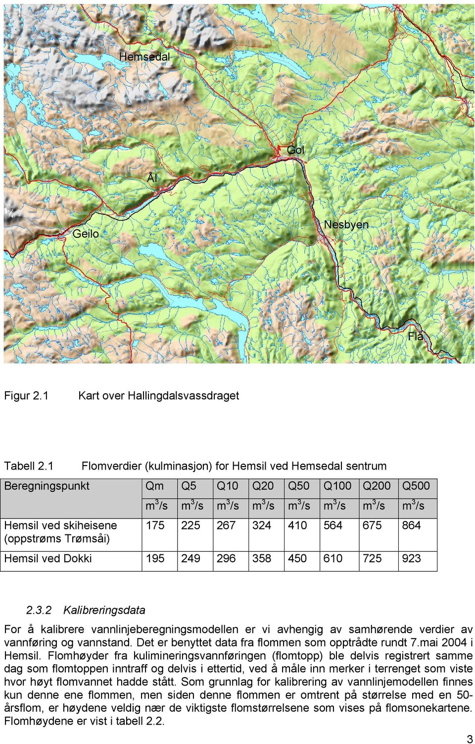 923 3 m /s 3 Hemsil ved skiheisene (oppstrøms Trømsåi) Hemsil ved Dokki 2.3.2 Q100 Q200 Q500 Kalibreringsdata For å kalibrere vannlinjeberegningsmodellen er vi avhengig av samhørende verdier av vannføring og vannstand.