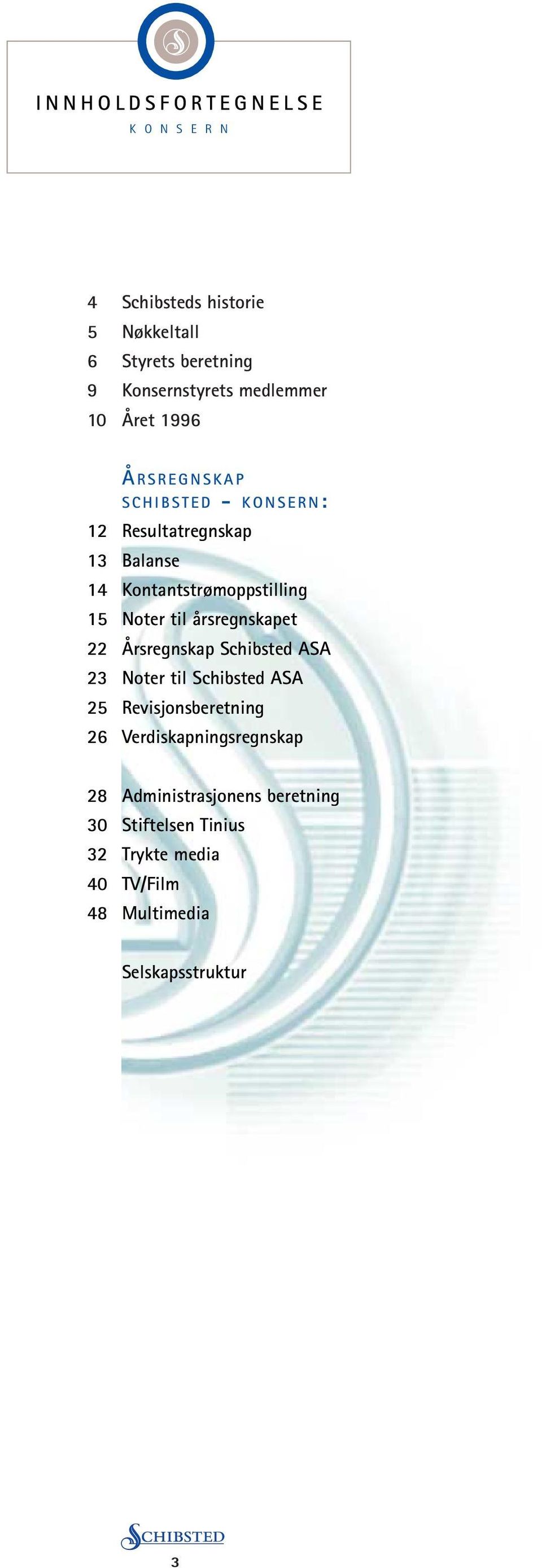 til årsregnskapet 22 Årsregnskap Schibsted ASA 23 Noter til Schibsted ASA 25 Revisjonsberetning 26