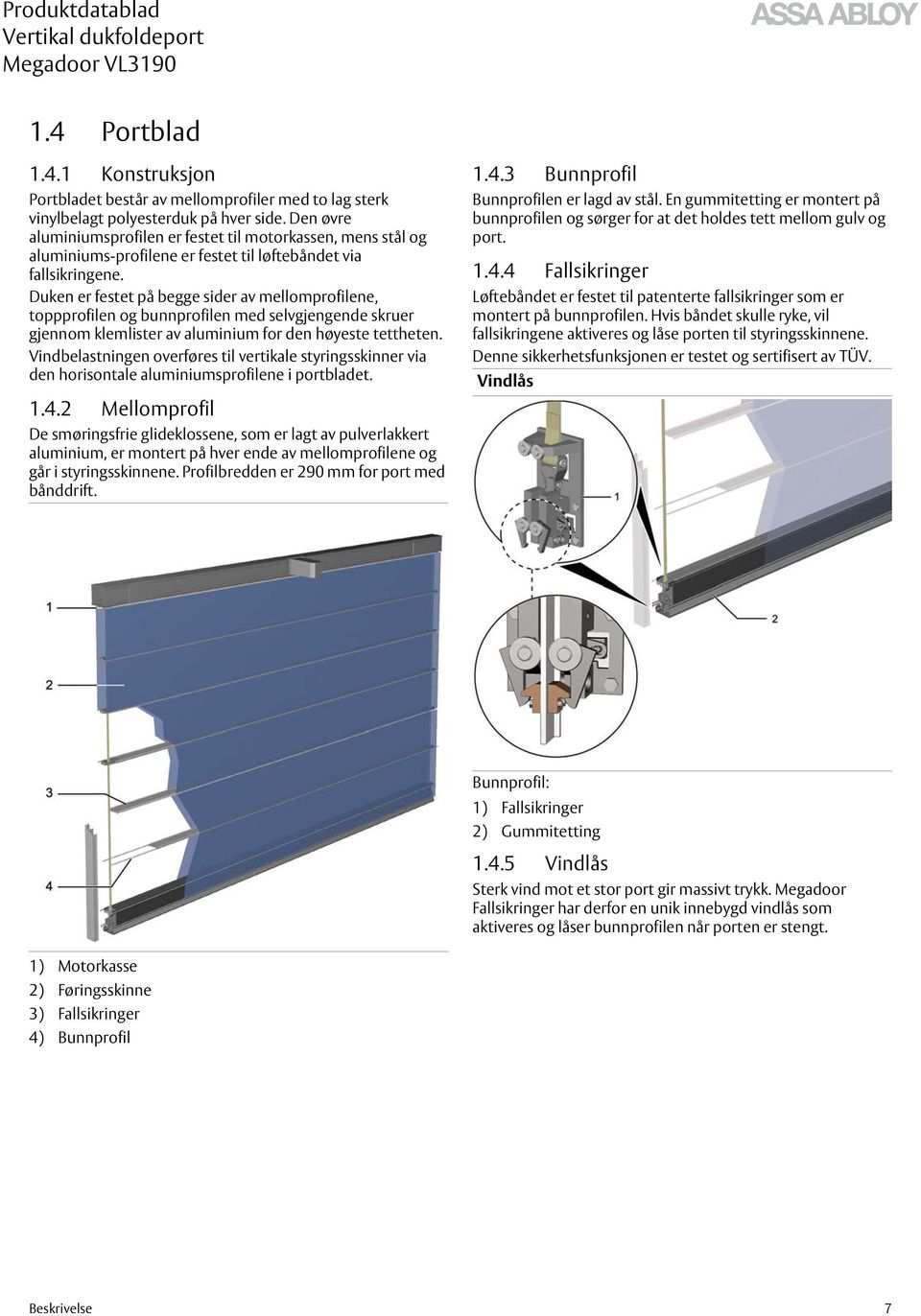 Duken er festet på begge sider av mellomprofilene, toppprofilen og bunnprofilen med selvgjengende skruer gjennom klemlister av aluminium for den høyeste tettheten.