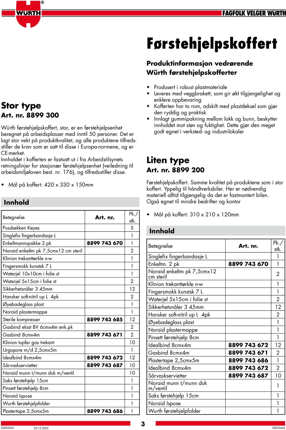 Det er lagt stor vekt på produktkvalitet, og alle produktene tilfredsstiller de krav som er satt til disse i Europa-normene, og er CE-merket.