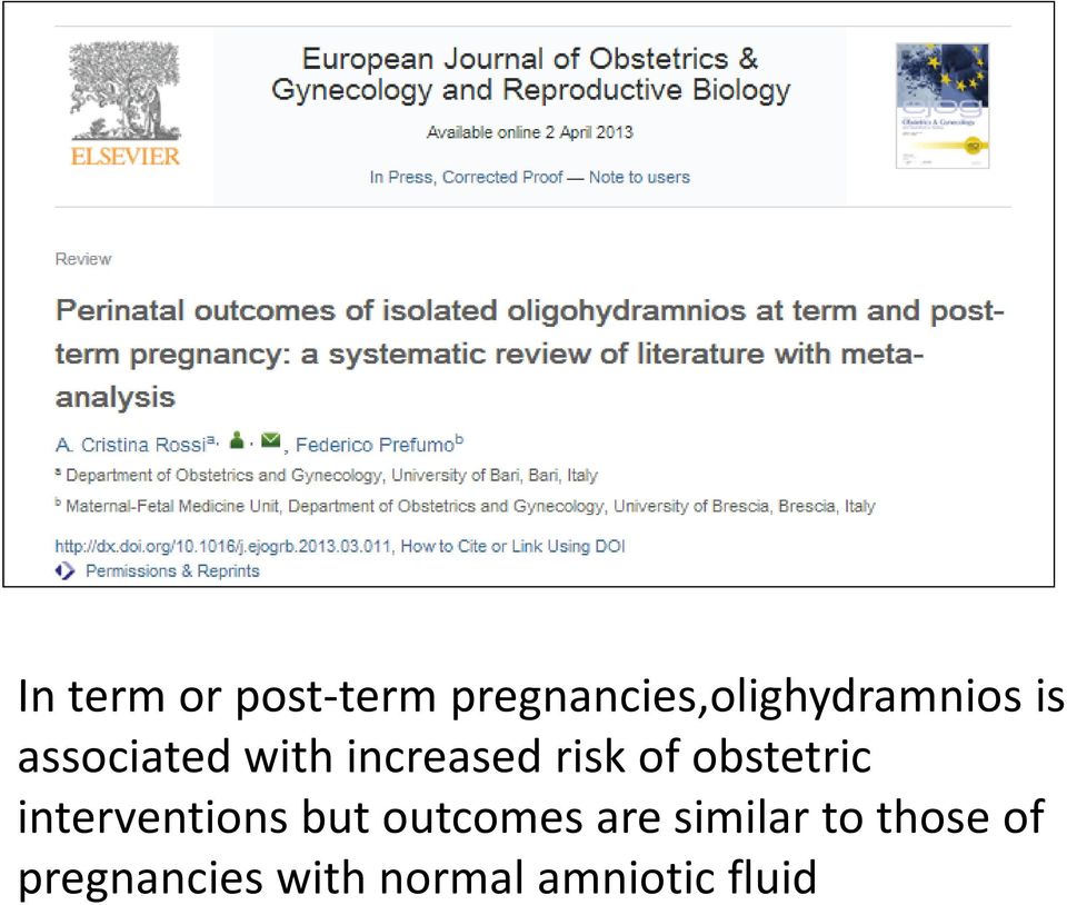 increased risk of obstetric interventions but