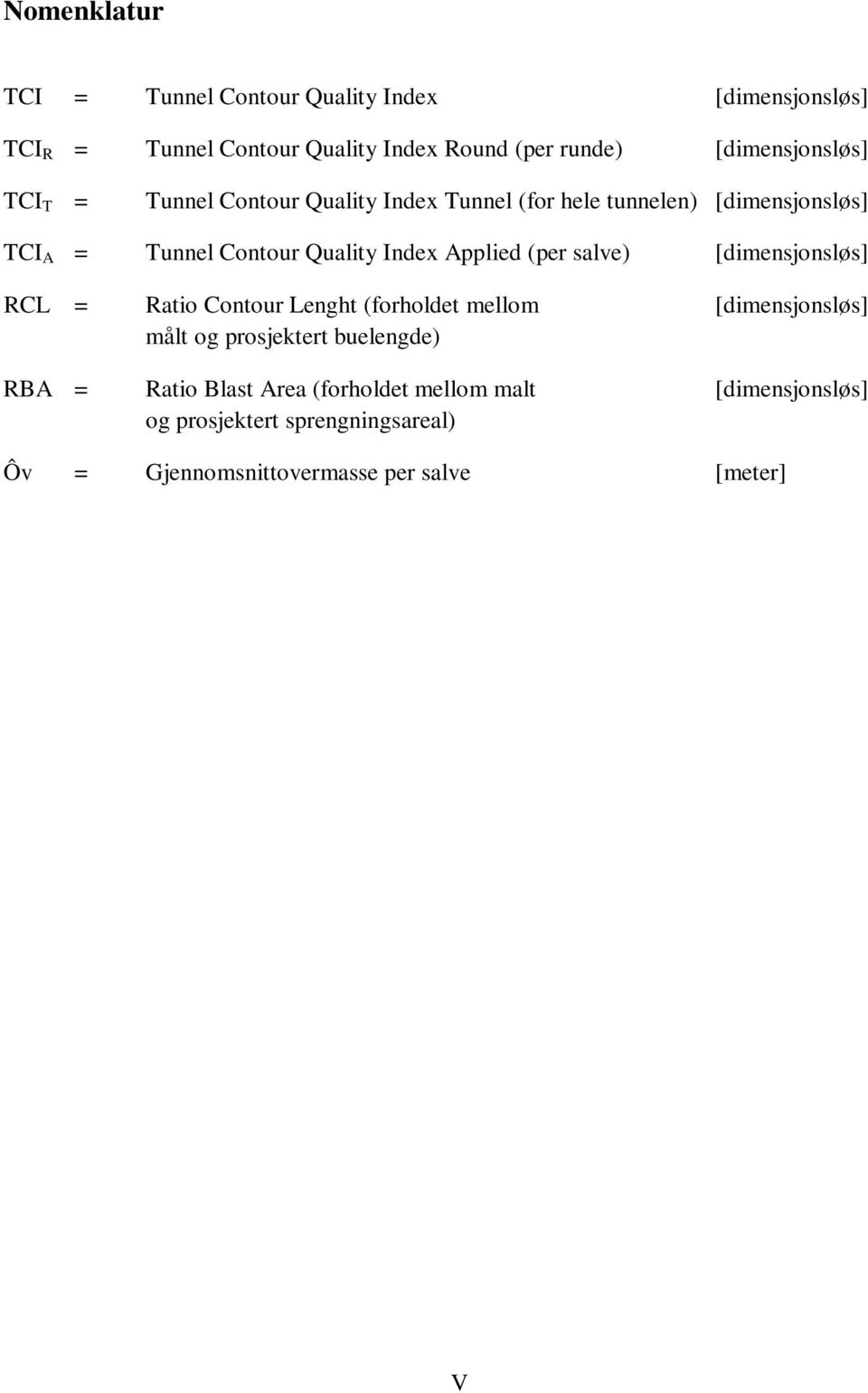 Index Applied (per salve) [dimensjonsløs] RCL = Ratio Contour Lenght (forholdet mellom [dimensjonsløs] målt og prosjektert