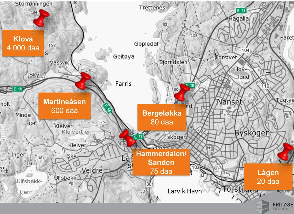 Larvik Havn Lågen 20 daa Lågen FRITZØE EIENDOM